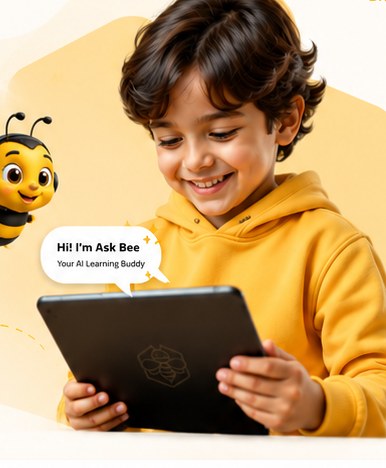 A child using the Tech'n'Bees Kids app on a tablet